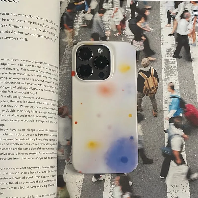 KOREAN INS Color halo art Phone Case for IPhone 16 14 11 12 13 Pro 16 15 PLUS Style Cute Phone Case for IPhone XR XS MAX SE2022