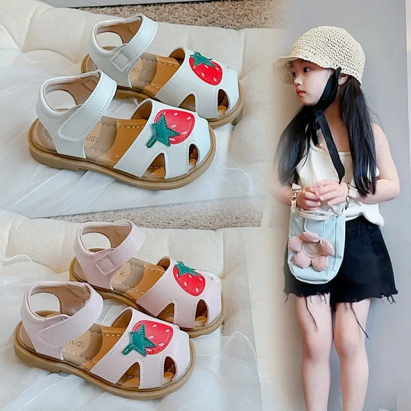 

Girls Baotou Sandals 2024 Summer New Children's Hollow Princess Shoes Baby Girl Wear-Resistant Soft Soled Toddler Shoes