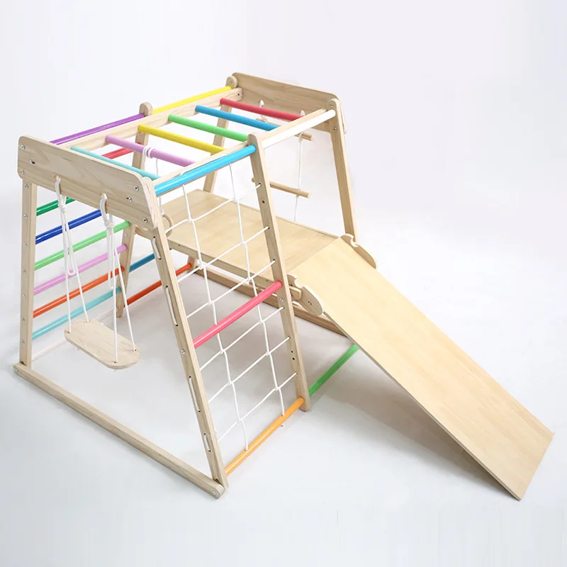 

Children's Climbing Frame Early Education Toys Indoor Home Slide Solid Wood Small Baby Swing Combination Family Park