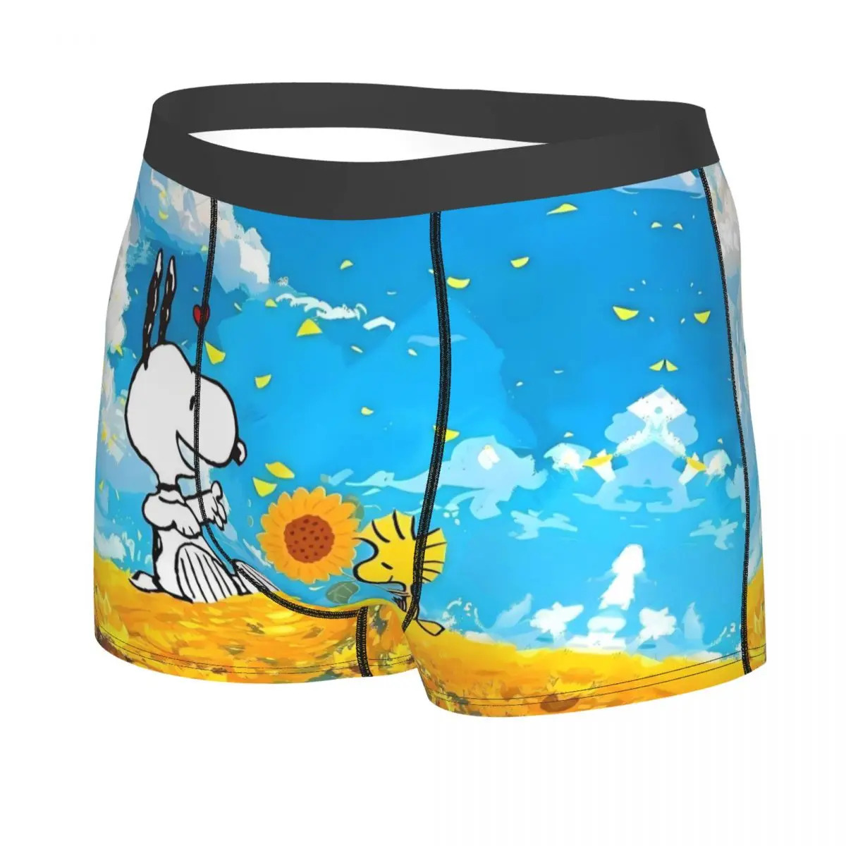 مخصص S-Snoopys الملابس الداخلية الرجال تمتد لطيف الكرتون الفول السوداني موضة مطبوعة سراويل بوكسر السراويل سراويل لينة السروال للذكور