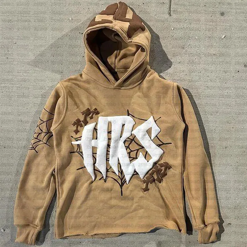 جديد 2025 نسيج العنكبوت طباعة القوطي الشرير البلوز الرجال هوديس معطف رياضي البلوز القوطية طويلة الأكمام المتضخم هوديي j ★ ★ ★   جيه.