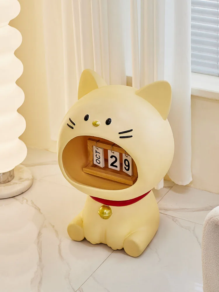 

Creative Cartoon Cat Statue Furniture Living Room Sofa Side Storage Corner Table Sculpture Cute Bedroom Bedside Coffee Tables