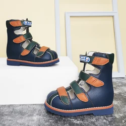 Sandali per bambini ragazzi scarpe ortopediche bambini estate antiscivolo leggero tacco alto solido stabile punta chiusa calzature Clubfoot