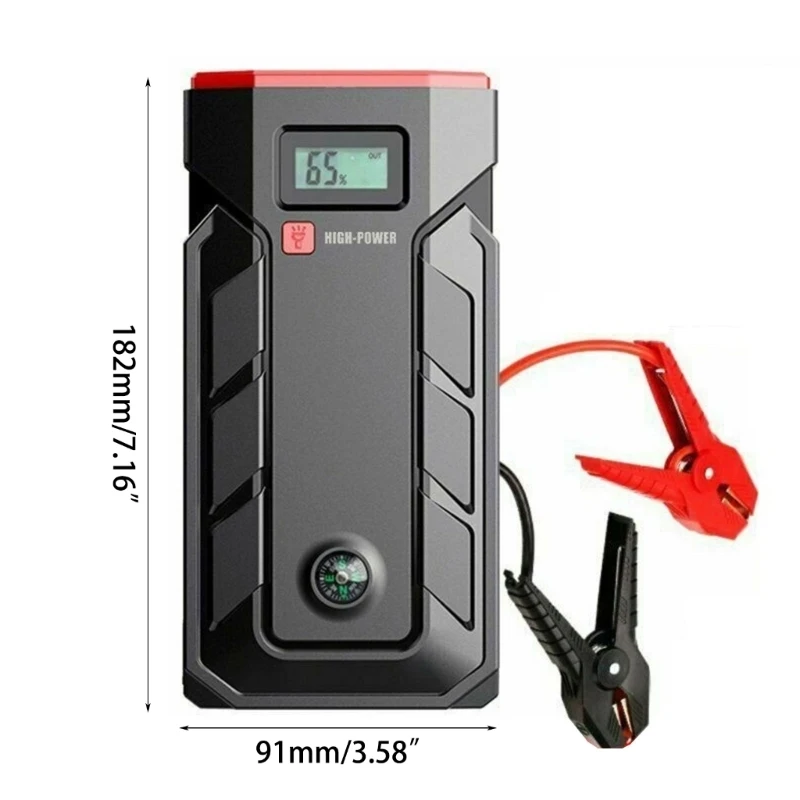 Automotive-Starter Emergency Air Compressor Power Supply Built-in LED Flashlight Battery Booster