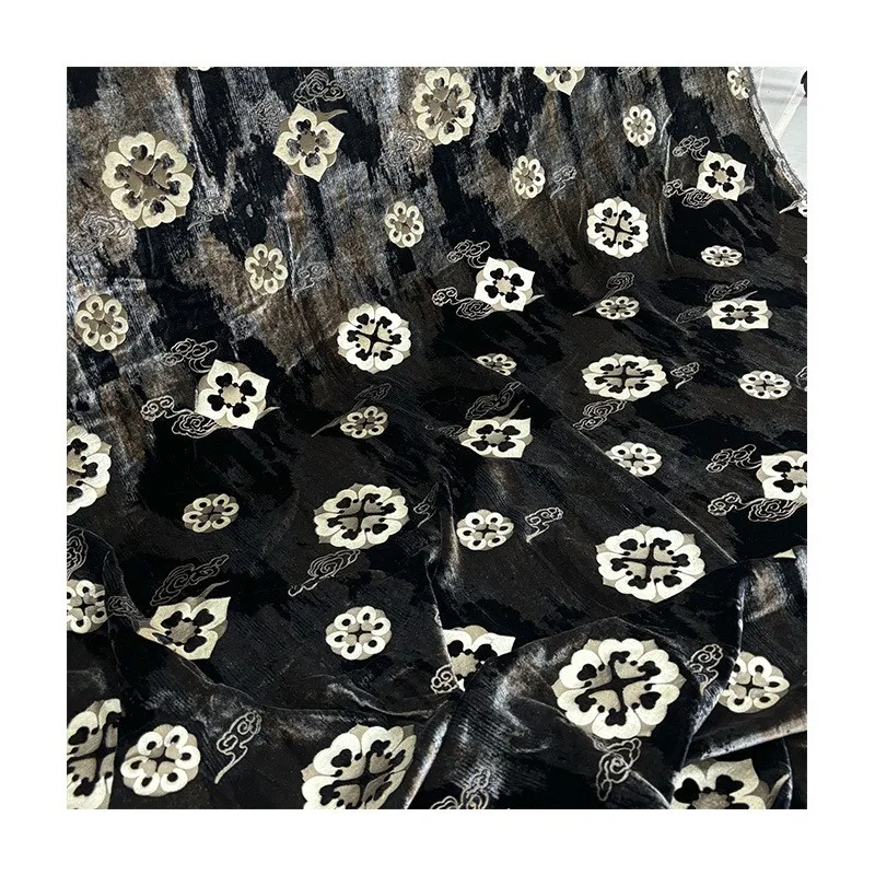 Woven real velvet Qiaoqi embossed and glued silk base treasure flower