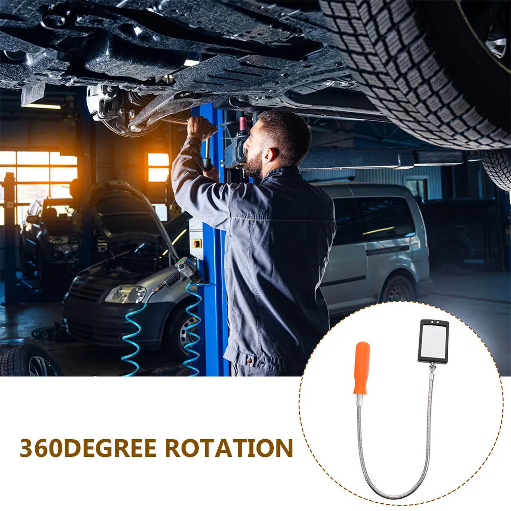 Flexible LED Inspection Mirror 360 Degree Rotation Automotive Underbody Vehicle Checking Tool Mechanics Extendable Reflective