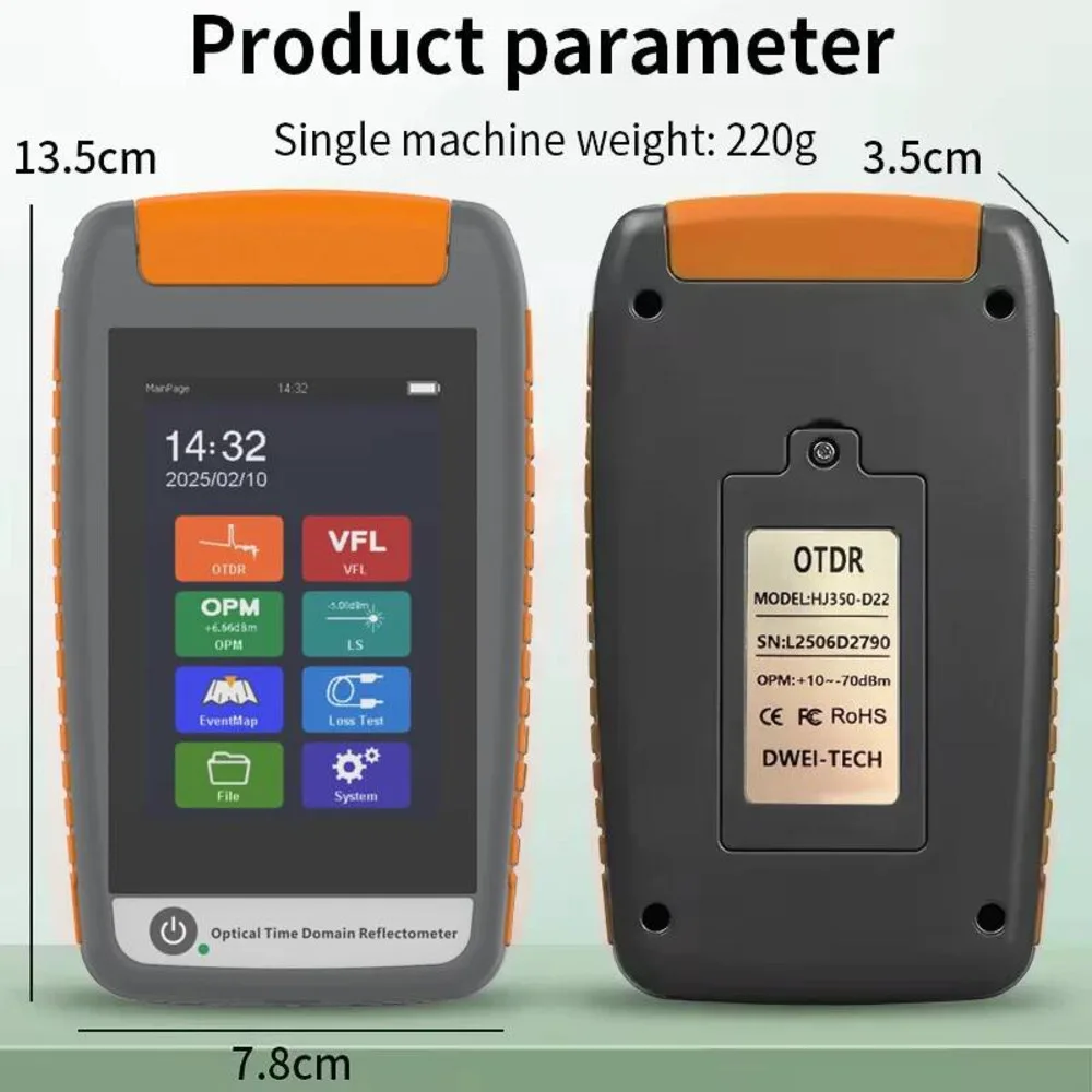

Mini OTDR Active Live Test 1610/1625/1650nm 20dB Fiber Optic Reflectometer with Touch Screen IOLA OLS OPM Reflector VFL