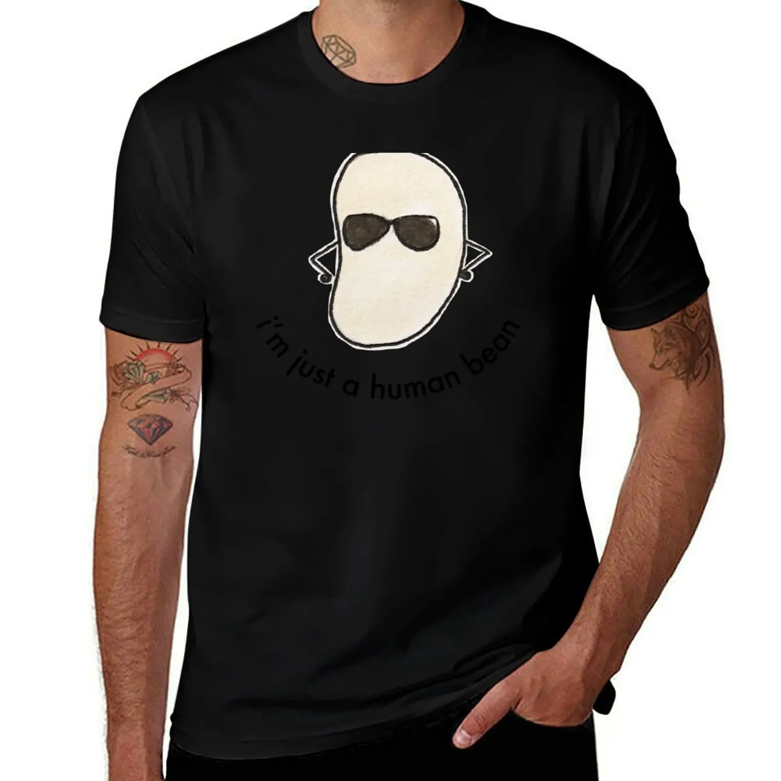 i'm just a human lima bean - black text T-Shirt Summer Festival T-Shirt