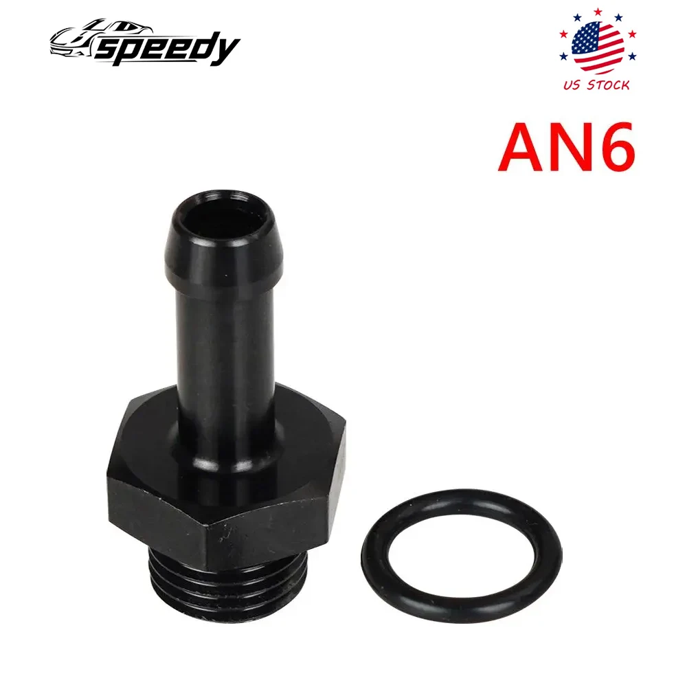 

Фитинг для шланга AN6 на 5/16, уплотнительное кольцо 6AN, адаптер топливопровода Boss с шайбой ORB, черный анодированный алюминий