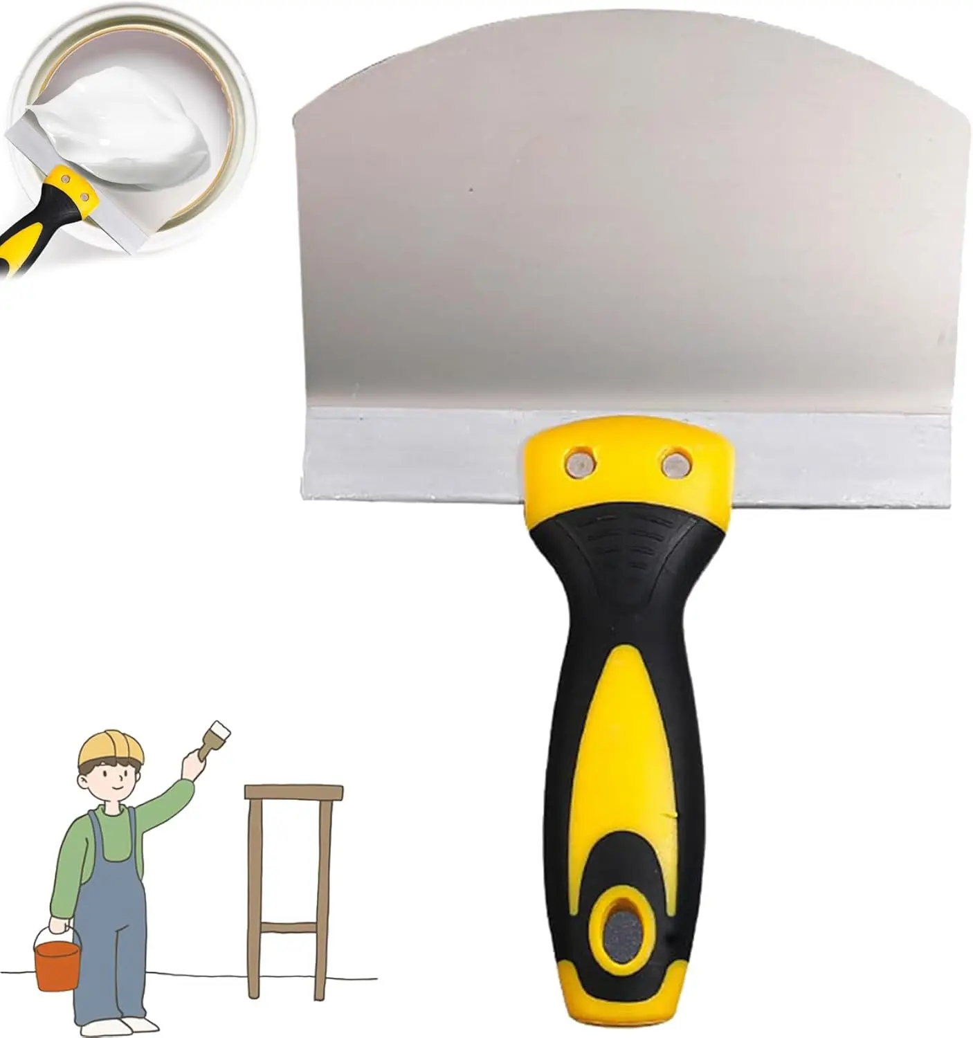 

Шпатель из нержавеющей стали, скребок, шпатель для наполнения краски, инструмент для художников, скребок для подачи краски, шпатель для штукатурки