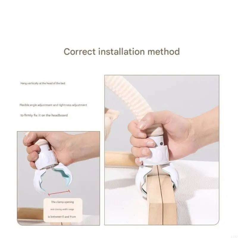 عربة أطفال مصنوعة من القطن العضوي لعبة تُعلق بالجر جرس سبر ناعم لسرير الأطفال الرضع نشاط التطوير الحسي المحمول F19F #6