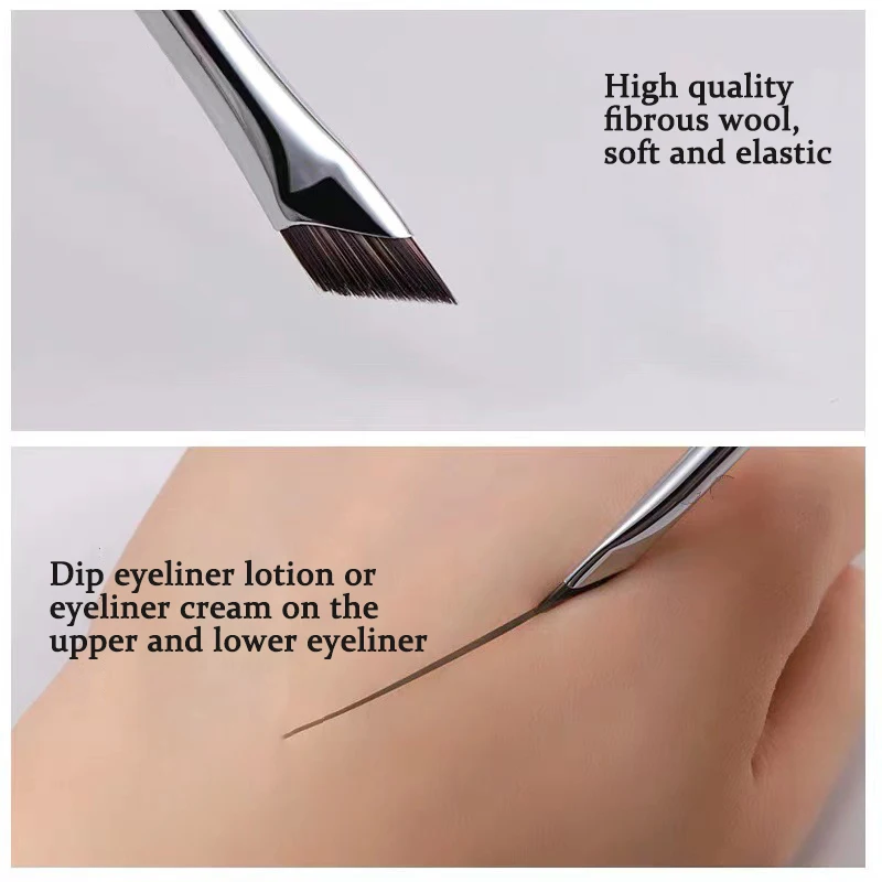 Pennello per eyeliner con lama di alta qualità Pennello per trucco occhi piatto ad angolo fine ultra sottile Pennello per dettagli cosmetici di bellezza Strumento per il trucco