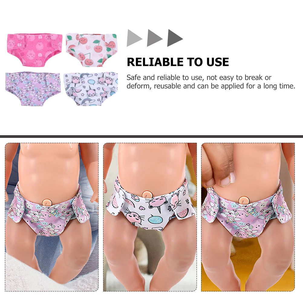 4pcs Clothes Accessories Baby Decorative Replacement Baby Underpants Baby Diapers