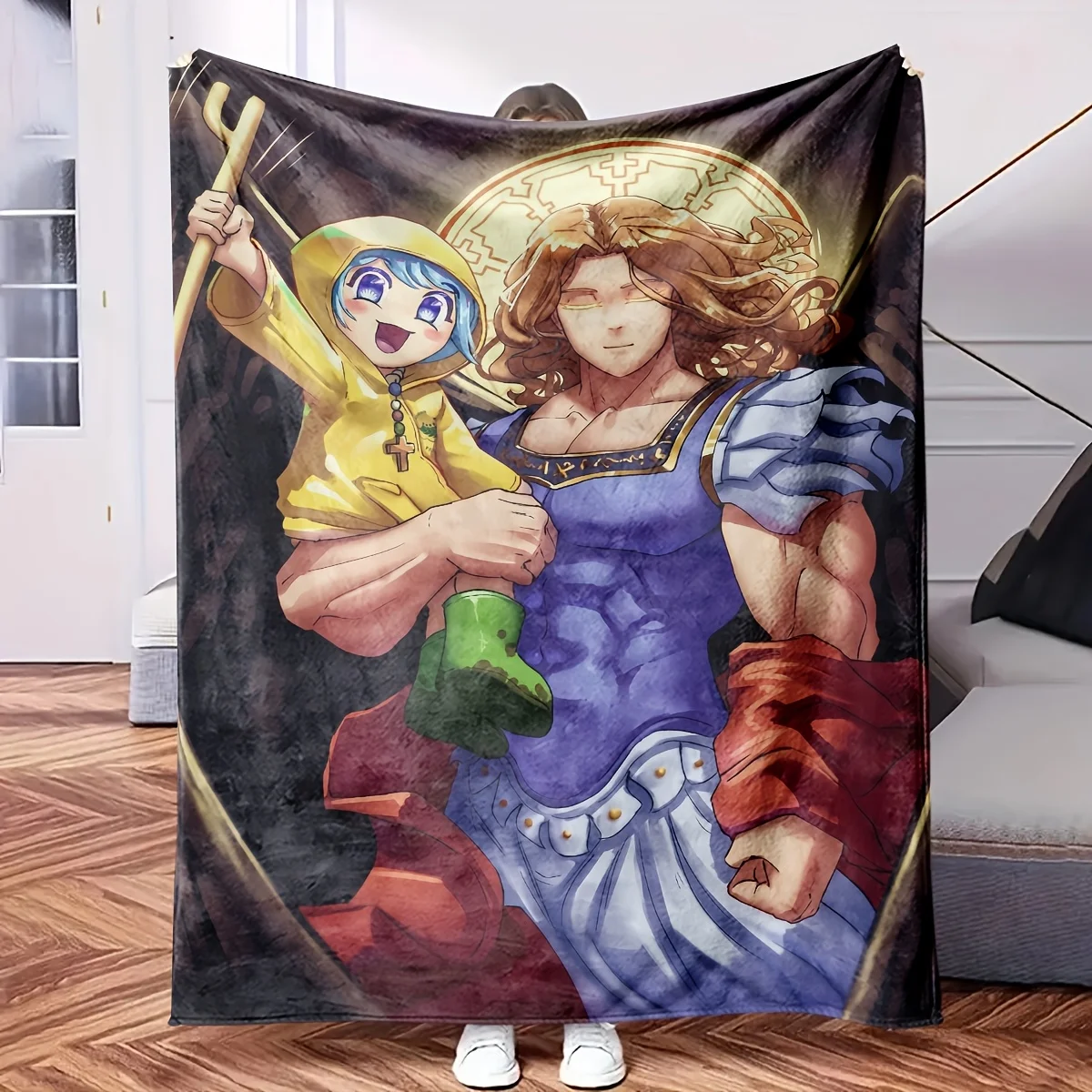 Large Anime Manga Character Blanket Throw  150x230cm Cozy Anime Pop Culture Gift for Bedroom Sofa Decor