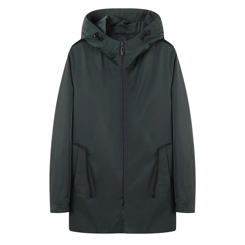 

Classic Hooded Pure Color Men's Casual Coat Spring Autumn New Sle Versatile Faionable Urban Youth Zipper Closure Coat