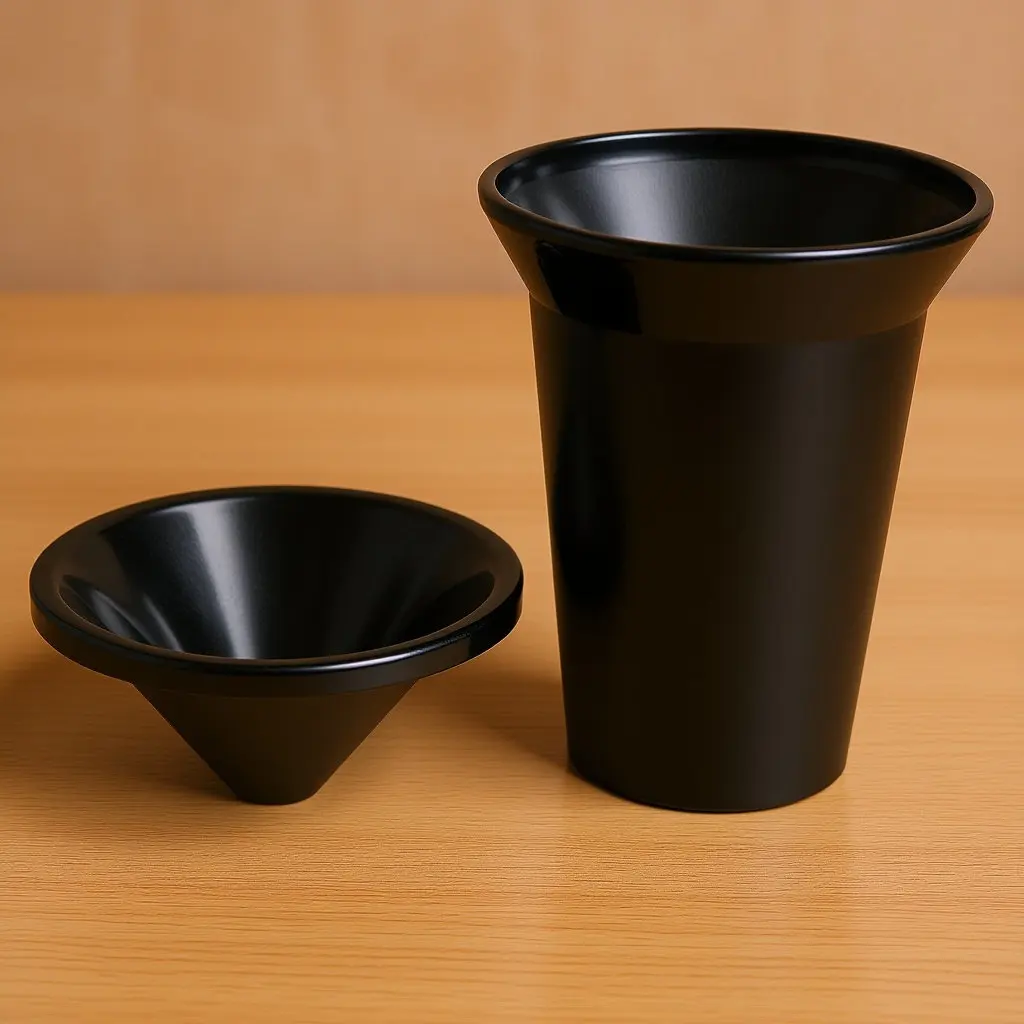 Seau à glace et rince-gobelets en plastique noir, 6,48x4,79x4,79 po, baril rond compact en PP pour dégustations de vin, fêtes, refroidissement de boissons, bar
