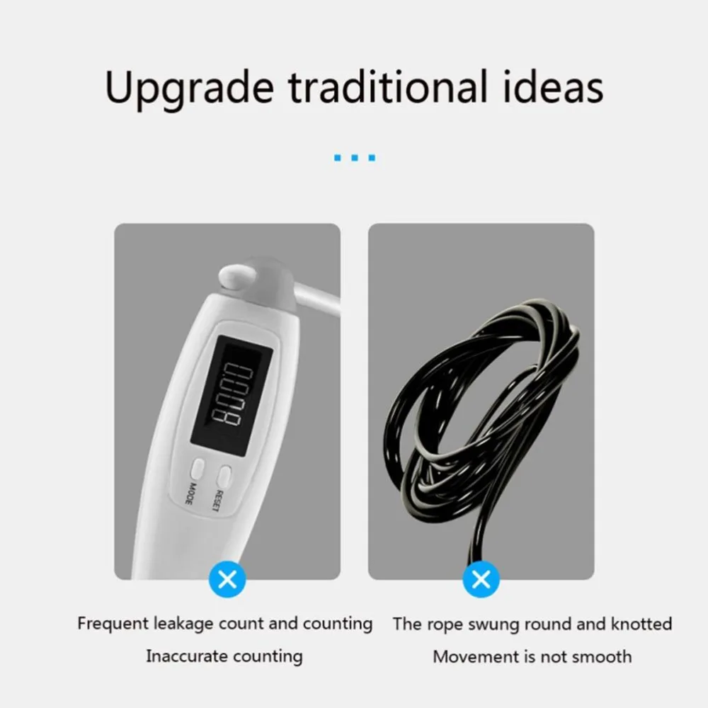 Counter Display Smart Jump Rope Detachable Rope Ergonomic Handle Cordless Skipping Rope Weighted Balls