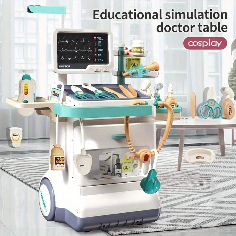 Set da gioco medico medico Strumento medico Stetoscopio Giocattolo Fai finta di giocare Bambini Macchina ad ultrasuoni Giocattoli per ragazze Regali di compleanno per bambini