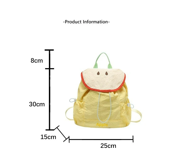 New Womens Summer Cute Cartoon Fruit Print Dopamine Small Backpack Casual Daypack Versatile School Bag Travel Trendy Lightweight view 6
