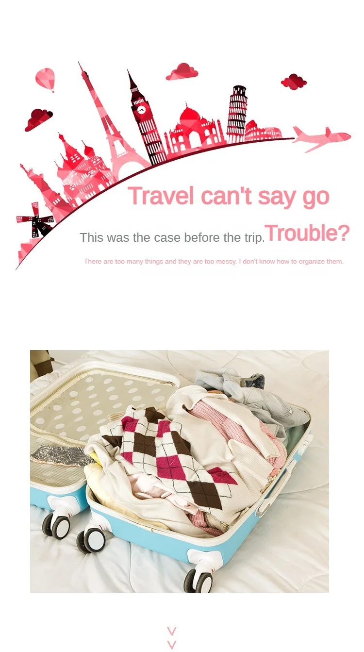 6-teiliges Set Reise-Aufbewahrungstasche, tragbar, große Kapazität, wasserdichtes Gepäckfach, Kleidung, Unterwäsche, Aufbewahrungstasche mit Reißverschluss – Detail 2