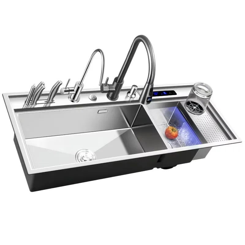 Multifunctional Smart Sink Stainless Steel Commercial Sink Double Bowl Modern Kitchen Upgrade