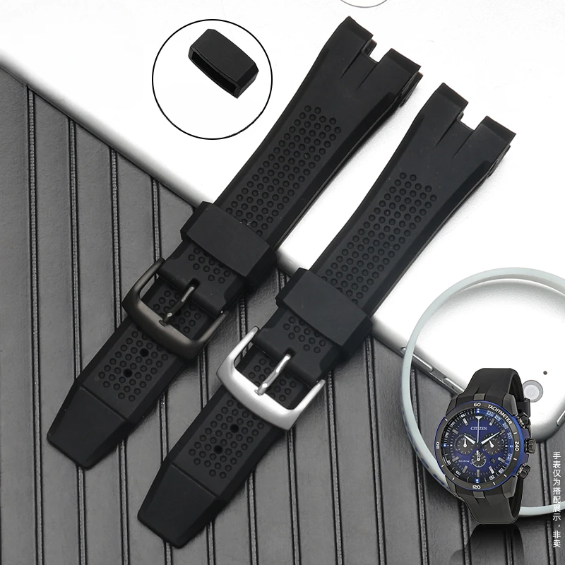 Strong Resilience Durable Silicone  Watchbands for Citizen Aw1475 Aw1476 Aw1477 Ca4154 Ca4155 24mm Waterproof WatchStrap