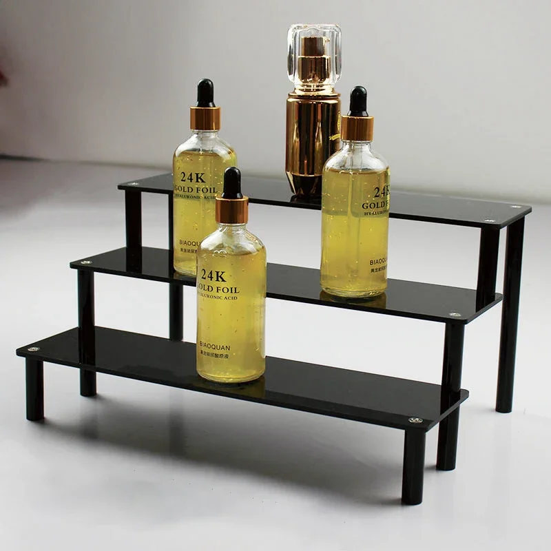 Completely Black Acrylic Display Rack Is Used For Cupcakes, Perfume, 2-5 Layer Assembly Storage Rack Is Used For Blind Box Toys