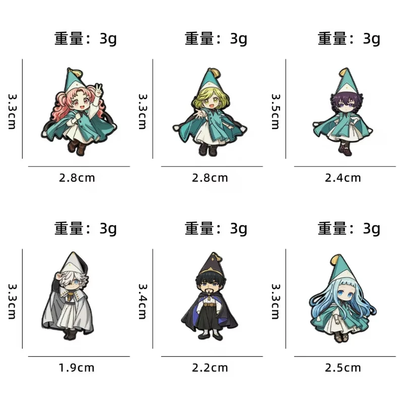 6pcs/Set Anime Witch Hat Atelier Enamel Pin Cartoon Pink Haired Badge Brooch Backpacks Bag Collar Lapel Decoration Jewelry Fans