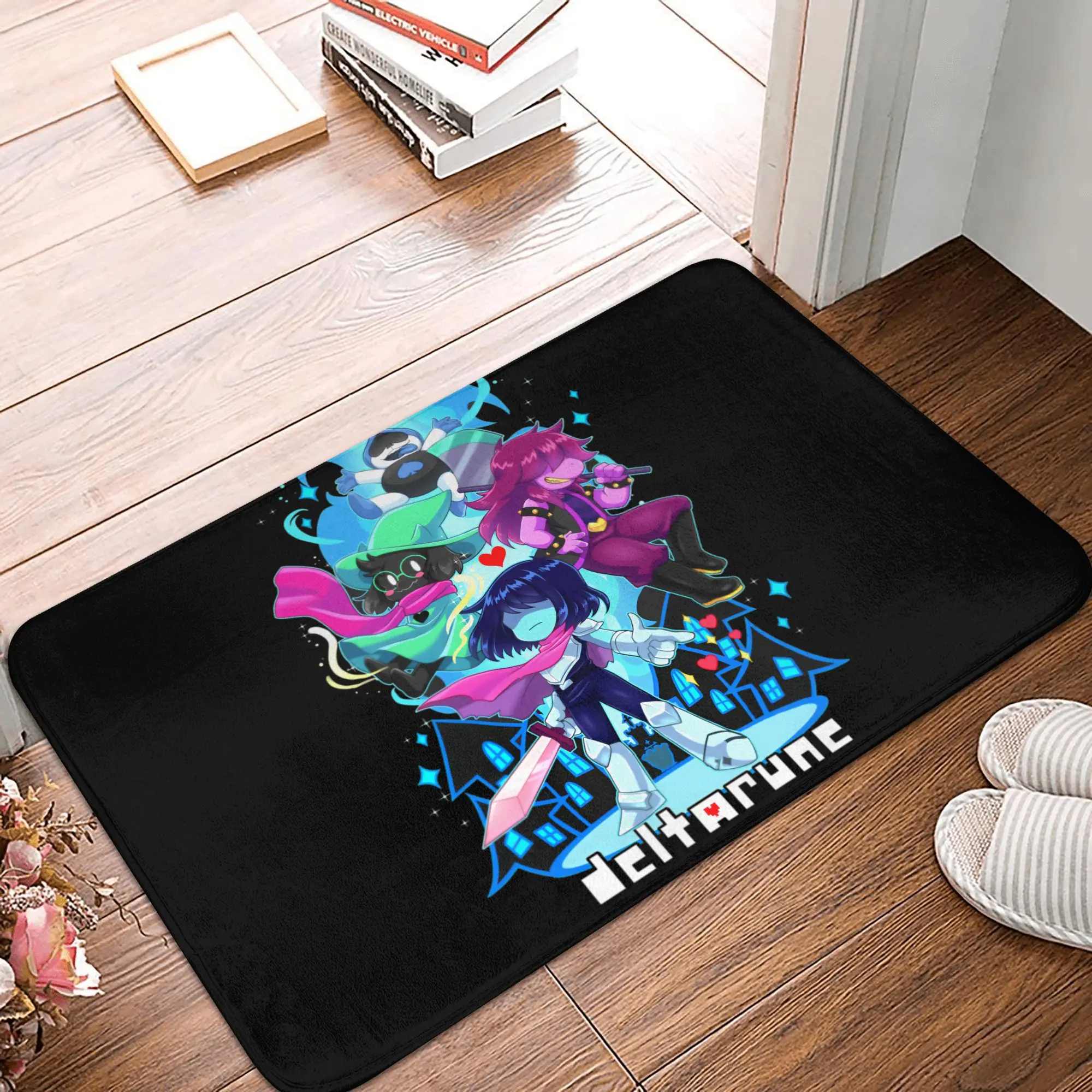 Alfombrillas de entrada para puerta delantera con diseño de Love Delta Rune, alfombrillas para exteriores Tenna Deltarune, alfombrilla para cocina, baño, sala de estar, alfombra