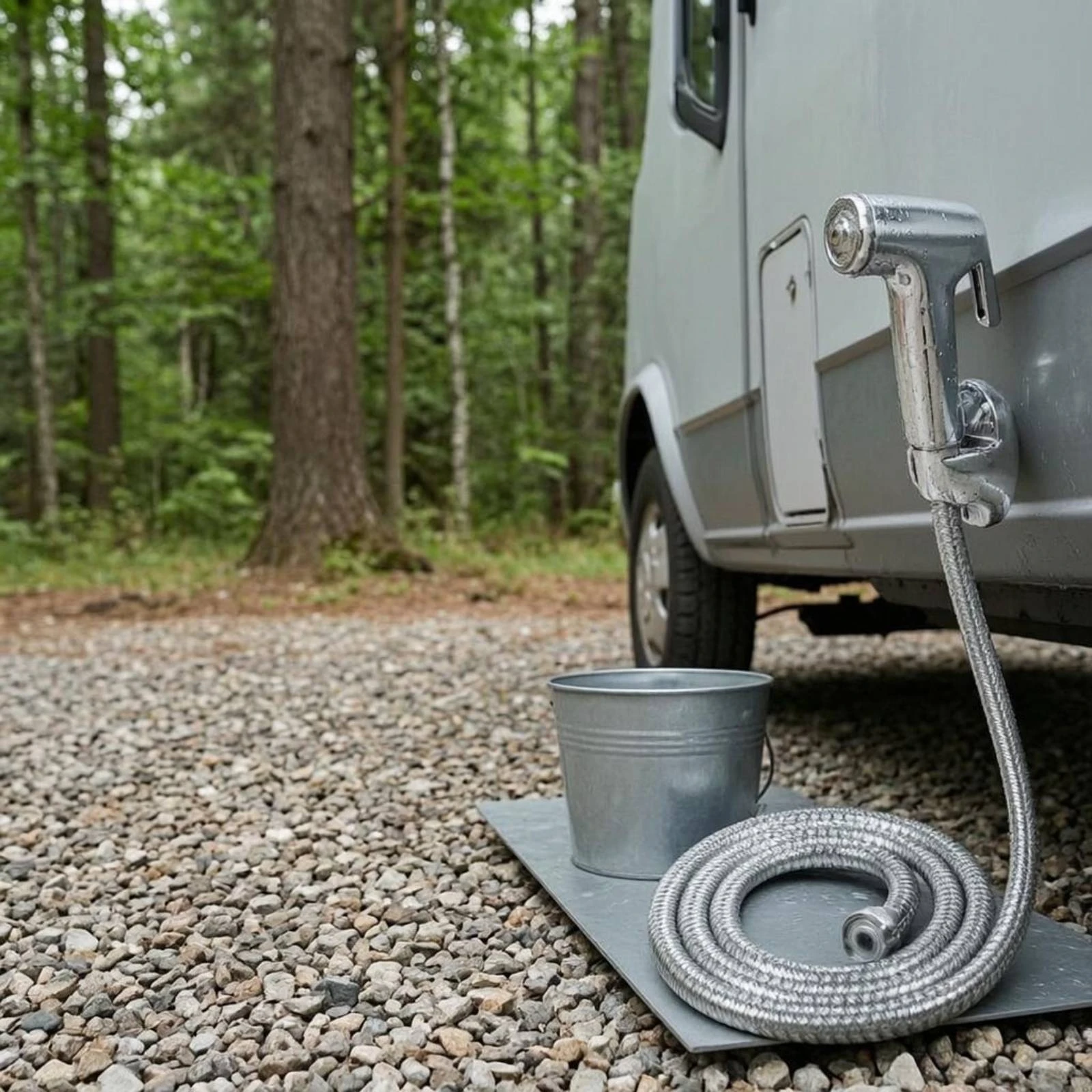 RV Exterior Shower Box Kit Space-Saving RV Outdoor Shower Box Kit Travel Trailer Rapid Connect Sprayer on/shut Control