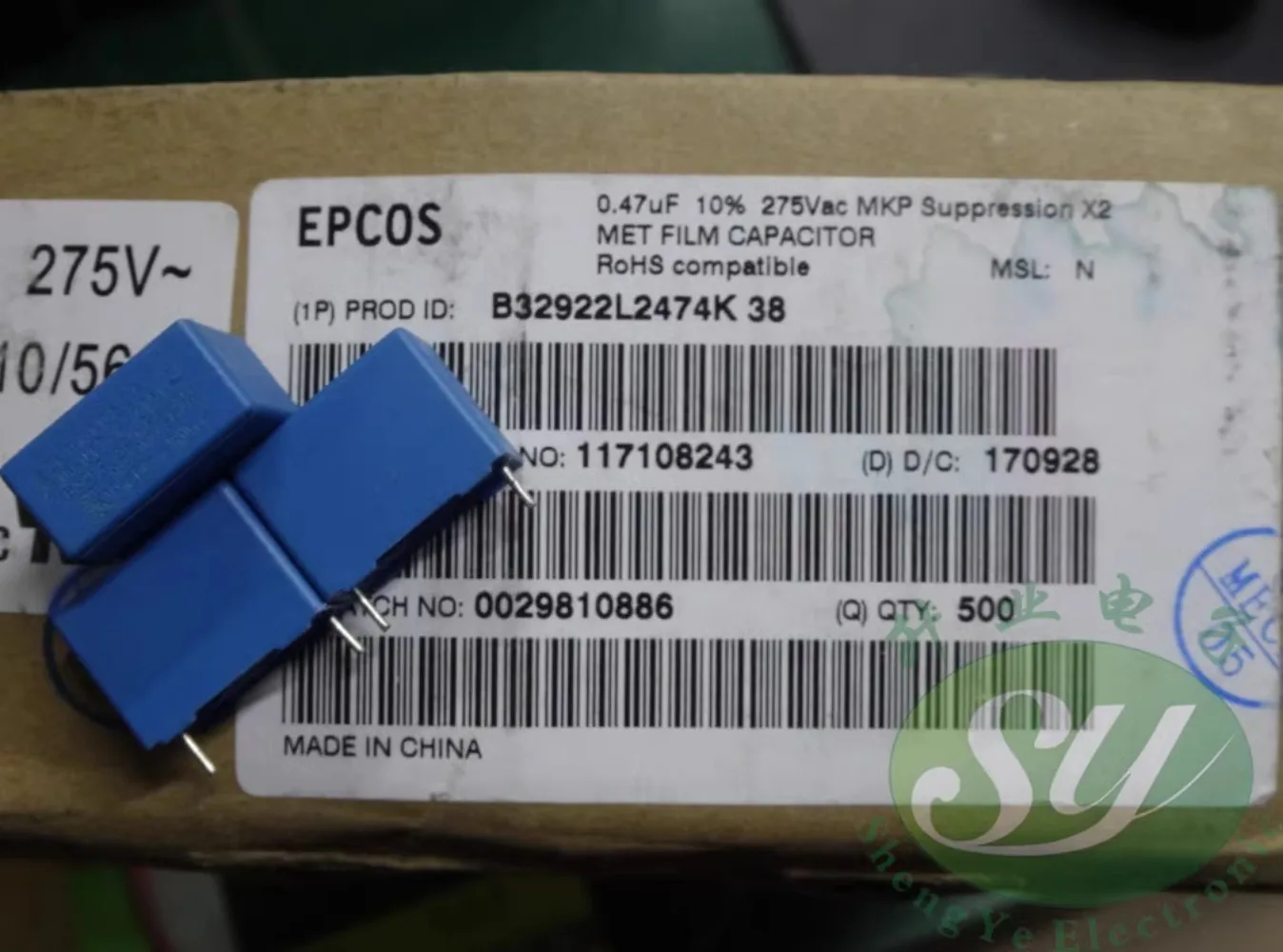 

10PCS EPCOS 0.47uf/275vAC 470nf u47 474 New 15mm film capacitor B32922L2474K