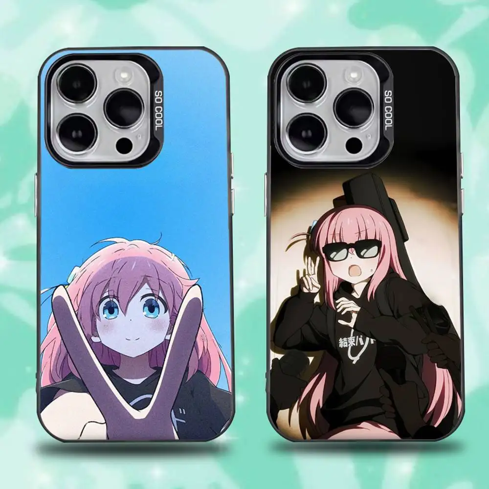 

Bocchi the Rock Anime Phone Case For iPhone 16,15,14,13,12,11,Mini,Pro,E,SE4,XS,MAX Black Candy Matte Cover