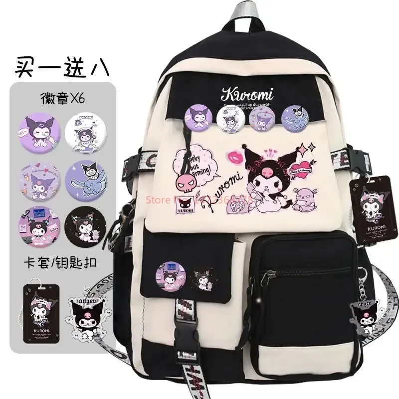 Sanrio Anime Kuromi Backpacks For Children Kawaii Toys Mochilas Aestethic Bag Student Campus Backpack Boys Girls Gifts