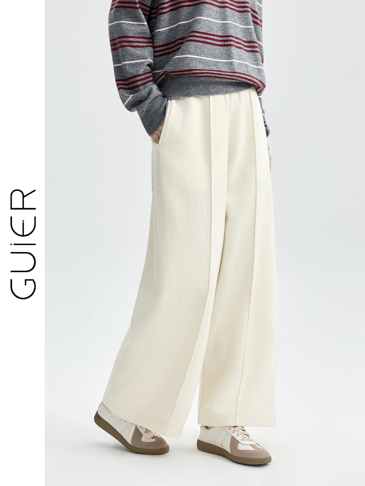 

Женские зимние новые повседневные брюки с высокой талией, свободные, широкие, прямые, с эффектом утяжки, с вставками