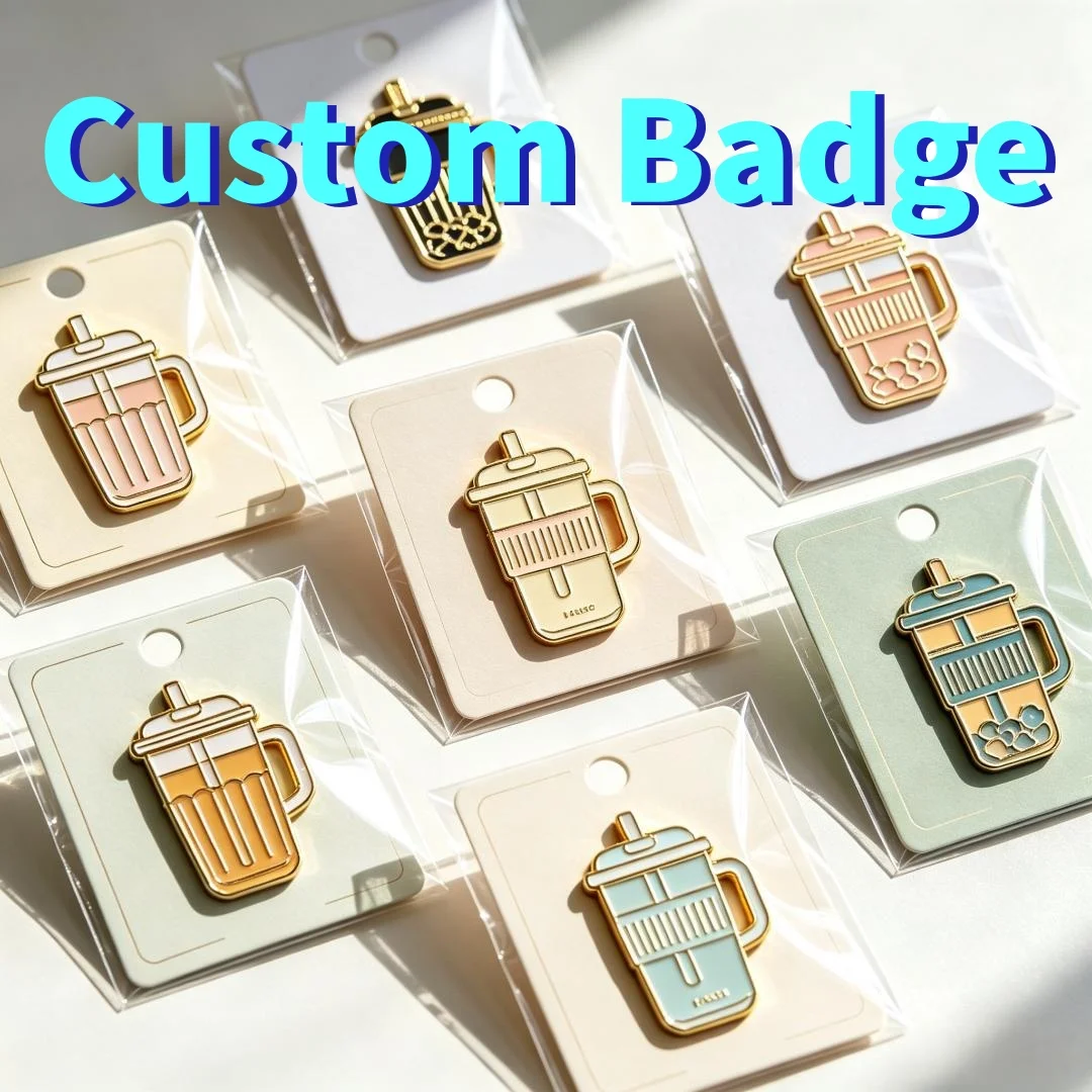Custom Personalized Enamel Pins Cute Tumbler Coffee Cup Lapel Pin Pastel Drink Mug Jacket Bag Cafe Lover Gift