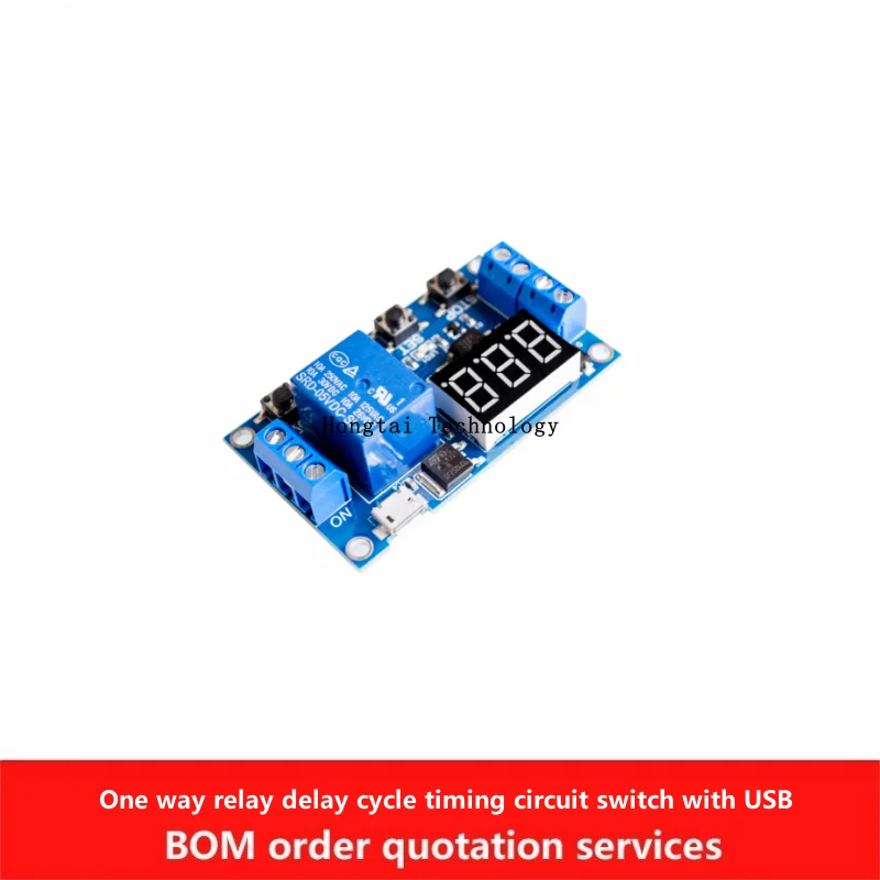 XY-J02 One Way Relay Module Time Delay Disconnect Trigger Cycle Timing Circuit Switch with Digital Display USB Interface