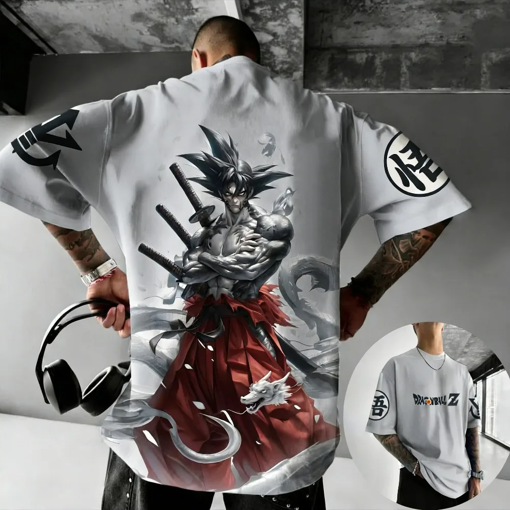 

Футболка унисекс больших размеров с принтом Dragon Ball, повседневная, для родителей и детей, уличный стиль, летняя, в стиле Харадзюку, мода Y2K