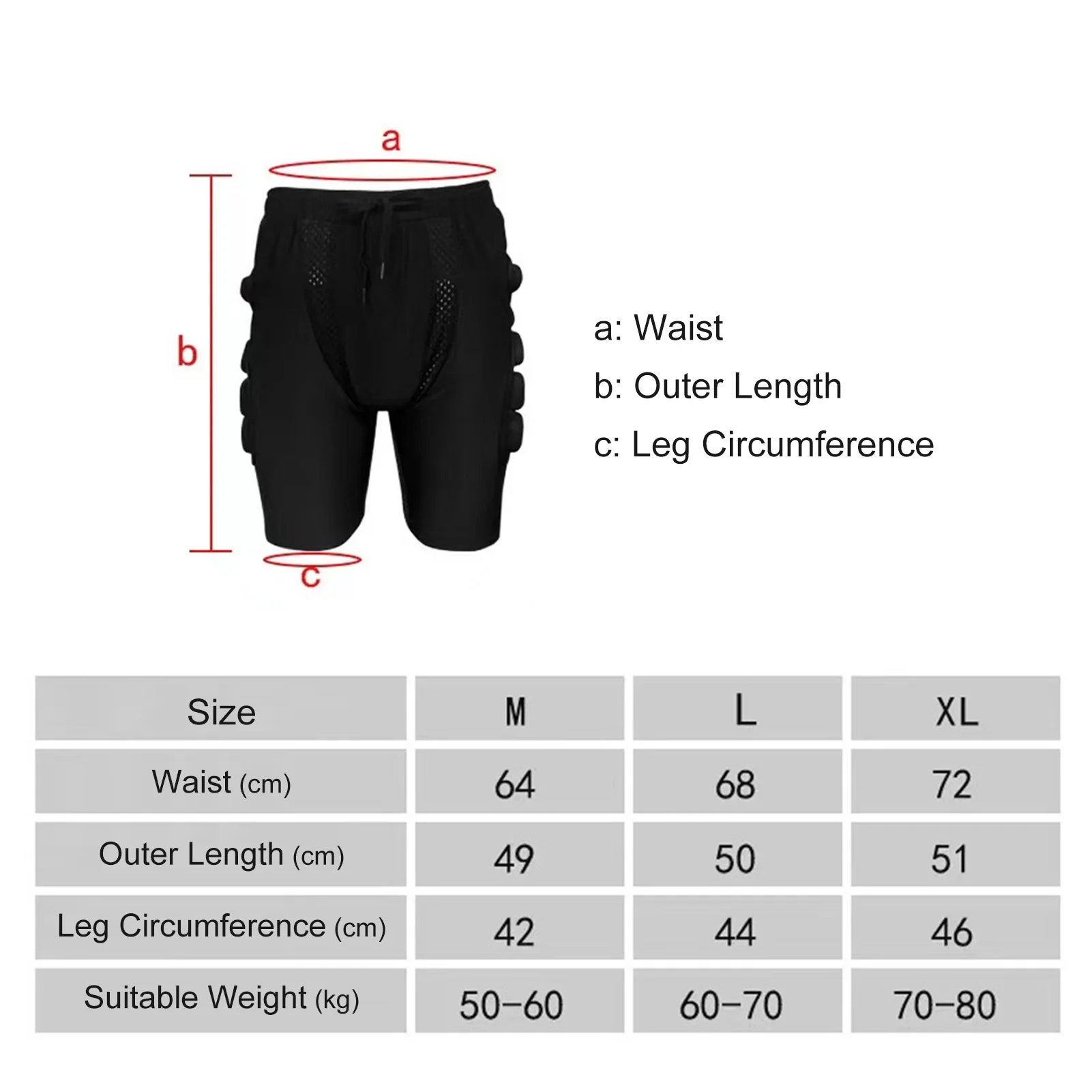 3D Padded Protective Shorts Breathable Thickened Pad Hip Butt Short Pants for Skiing Skating Protective Shorts for Skateboarding