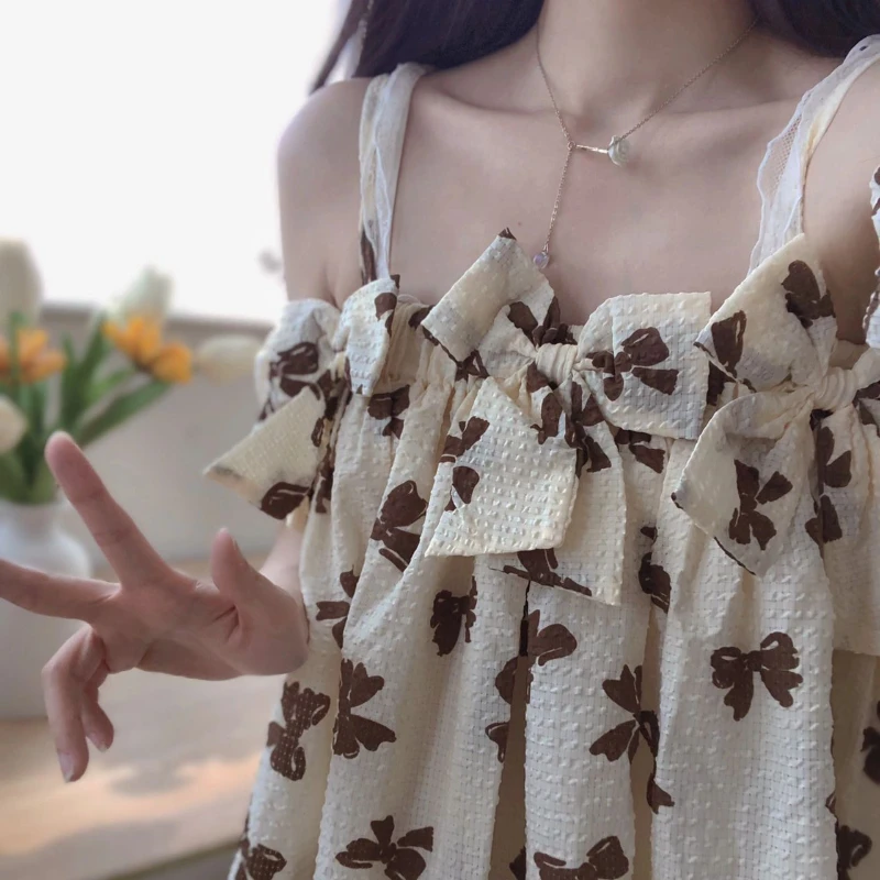 Dress Set Cute Schoolgirls Sweet New-arrival Bow Korean Style Street Trendy Peter Pan Collar Summer Short Sleeve Comfortable Y2k