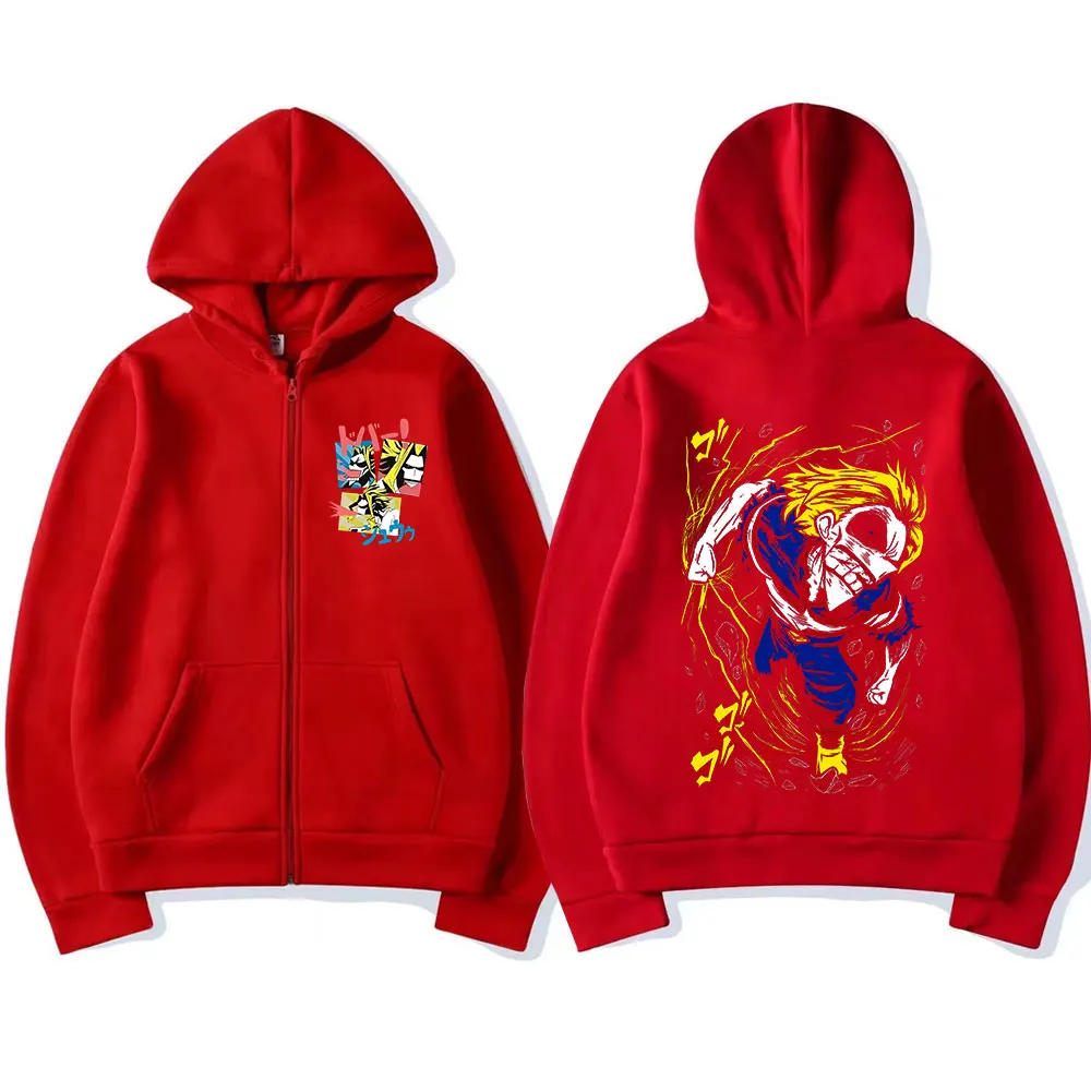 Anime My Hero Academia All Might Zipper Hoodies Men Women Fashion Long Sleeves Zip Up Hooded Sweatshirts Coats Jacket Streetwear - view 3