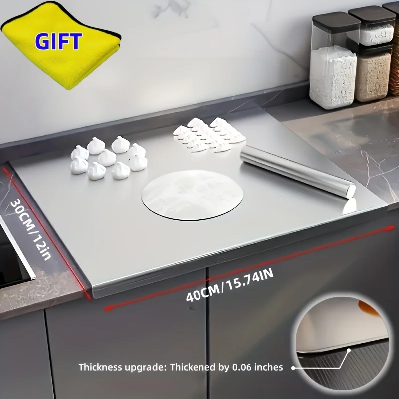 

usXXL Extra Large Stainless Steel Cutting Board, Suitable for Baking And Kneading Dough. A Must-have for A Safe Kitchen. High-temperature Barbecue Board for Breakfast Plates. Made Of High-quality 316 Stainless Steel, Thicken to 0.06 Inchesd