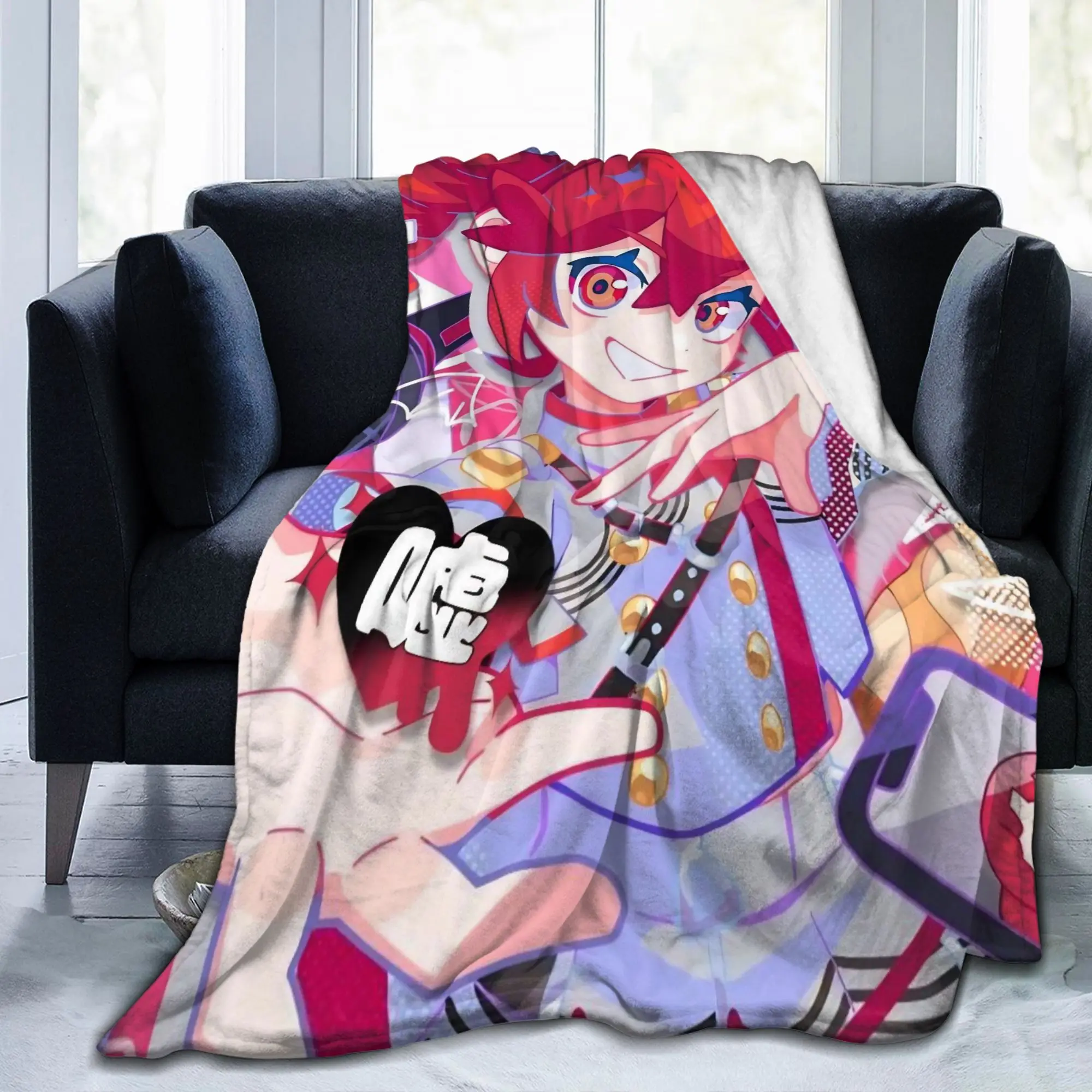 Kasanes Virtual Singer Tetoes Blanket Flannel Printed Cartoon Cute Breathable Ultra-Soft Throw Blankets for Bed