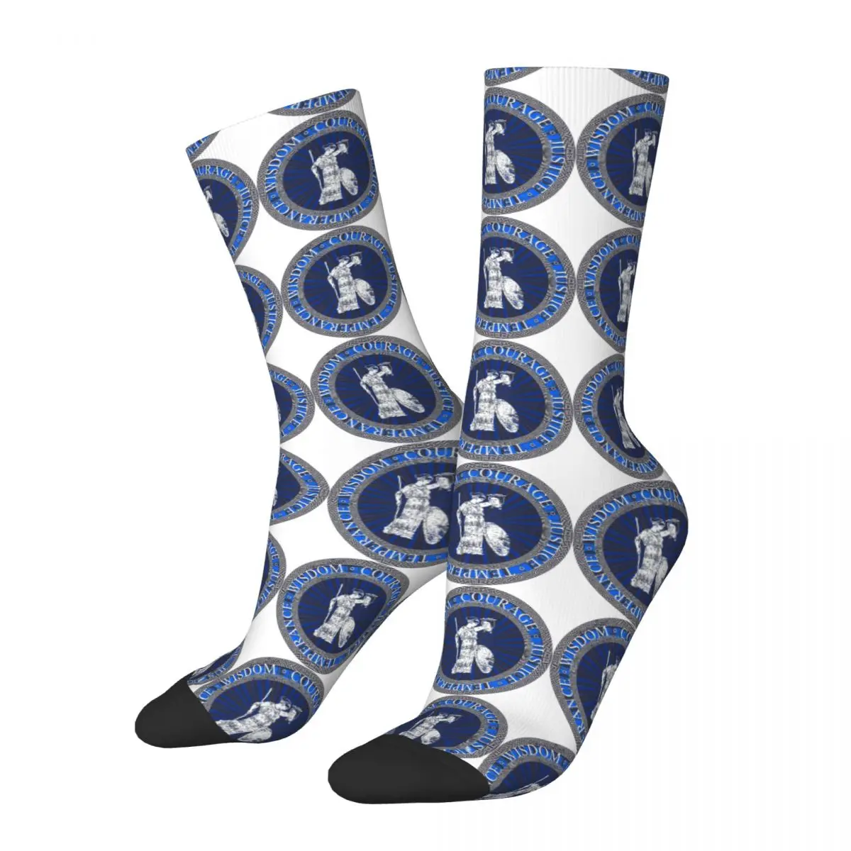 Hip Hop Vintage Athena Round Icon Crazy Men's compression Socks Unisex Ancient Greek Goddess Street Style Seamless Crew Sock