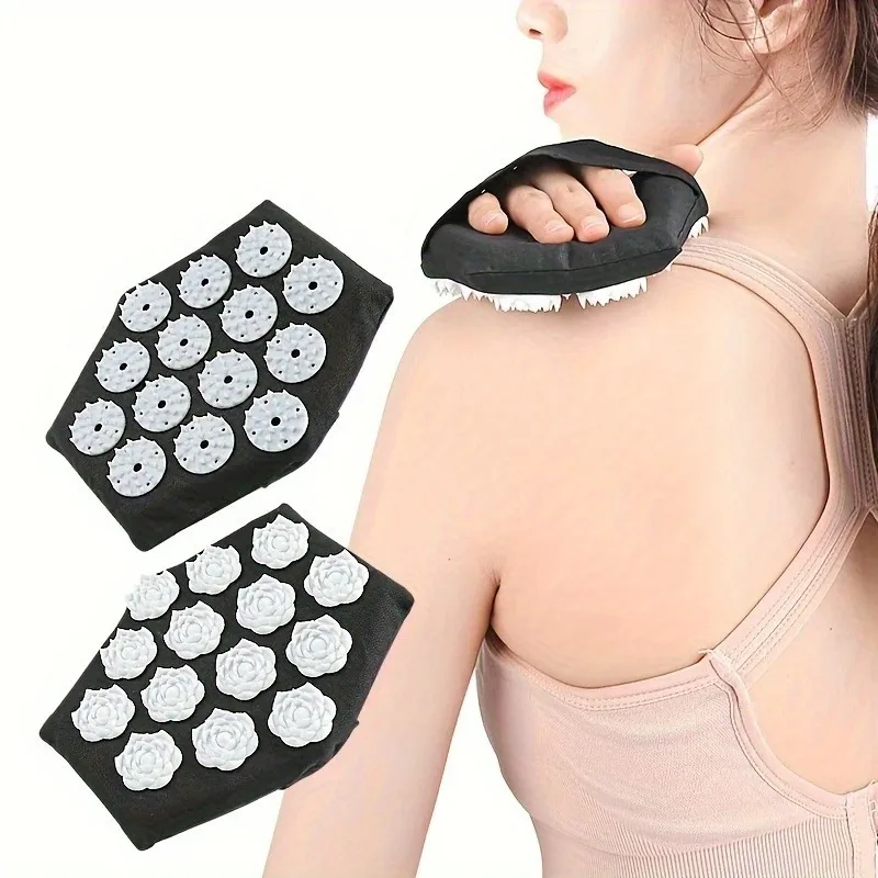 1PC Handheld Back Massage Glove with Strap, Non-Slip Grip for Neck Shoulder Full Body, Deep Tissue Relaxation Tool