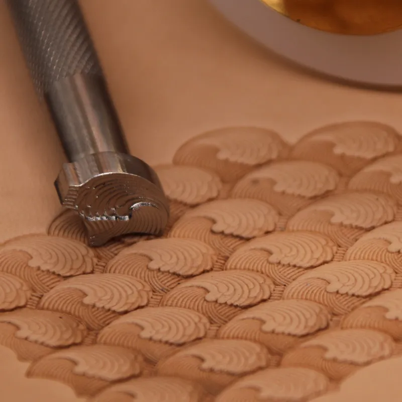 BL1-16 Three-dimensional Wave Pattern Leather Engraving Printing Tool Vegetable Tanned Leather 304 Stainless Steel