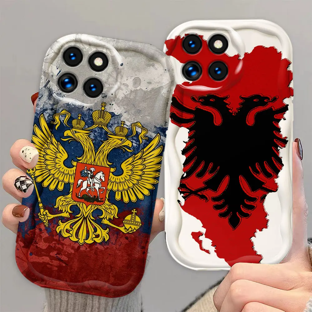 Russian Double-Headed Eagle Flag Emblem Phone Case Cover For XIAOMI 14 12 12T 11 11S 11I LITE NE POCO C61 C31 M2 X2 PRO 5G