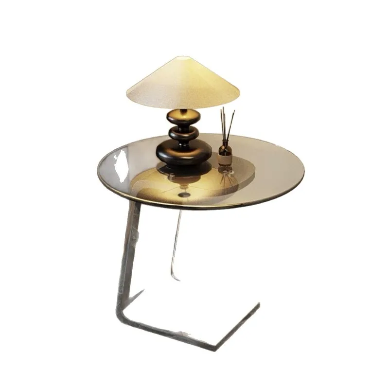 

Minimalist sofa side, living room, balcony, wabi-sabi wind acrylic small round table, light luxury corner