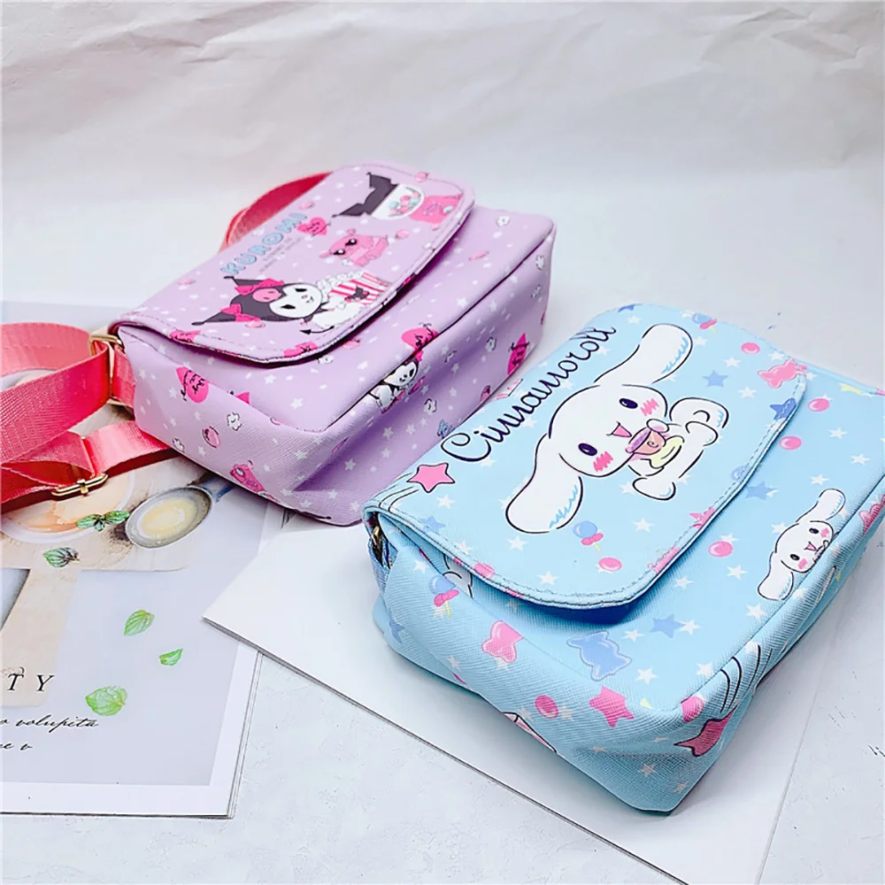 Sanrio Messenger Bag Hellokitty Mymelody Cinnamoroll Kuromi Casual Anime Handbag Cute Cartoon Fashion Tote Bagpacks Gift for Kid