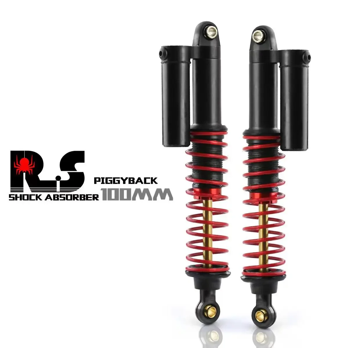 

2pcs 100mm Metal Shock Absorber Piggyback For 1/10 1/8 RC Car Rock Crawler TRX4 SCX10 90046 RBX10 YIKONG 4102 4103 KM2