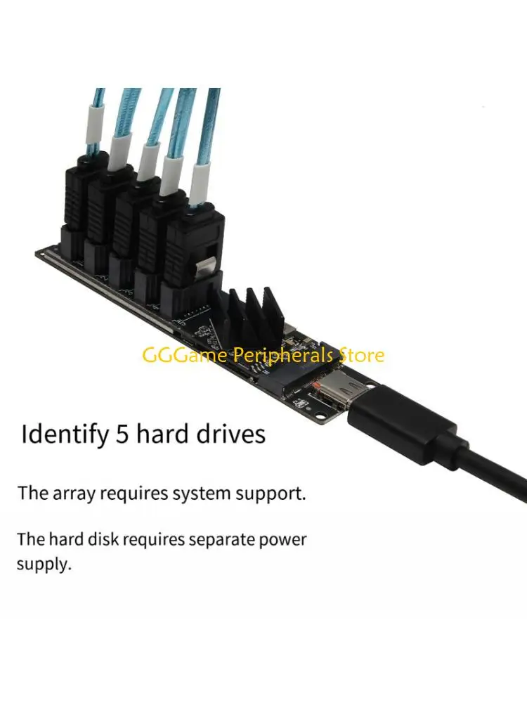 U55B Double Interfaces USB3.0 To 5 SATA3 Port Adapter For Computer And NAS Storage
